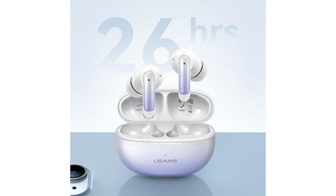 USAMS Bluetooth 5.3 TWS X-donseries ENC Wireless Earphones Purple Gradient/Purple Blue BHUEN
