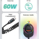 USAMS Lad. alone. C37 1xUSB+1xUSB-C 60W + USB-C 30W PD+QC Fast Charge cable black/black CC192CC01 (U