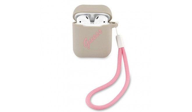 Guess GUACA2LSVSGP AirPods 1/2 cover gray pink/gray pink Silicone Vintage