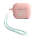 Guess GUACAPLSVSPG AirPods Pro cover pink/pink green Silicone Vintage