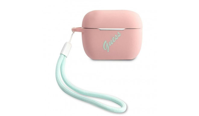 Guess GUACAPLSVSPG AirPods Pro cover pink/pink green Silicone Vintage