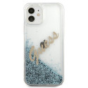 Guess GUHCP12SGLVSBL iPhone 12 mini 5.4" blue/blue hardcase Glitter Vintage Script