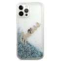 Guess GUHCP12LGLVSBL iPhone 12 Pro Max 6.7" blue/blue hardcase Glitter Vintage Script