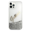 Guess GUHCP12LGLVSSI iPhone 12 Pro Max 6.7" silver/silver hardcase Glitter Vintage Script