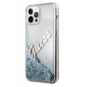 Guess GUHCP12LGLVSBL iPhone 12 Pro Max 6.7" blue/blue hardcase Glitter Vintage Script
