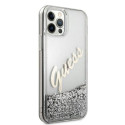 Guess GUHCP12LGLVSSI iPhone 12 Pro Max 6.7" silver/silver hardcase Glitter Vintage Script