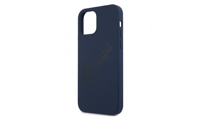 Guess GUHCP12SLSVSBL iPhone 12 mini 5.4" sinine kõvakaan Script Vintage