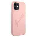 Guess GUHCP12SLSVSPI iPhone 12 mini 5.4" pink/pink hardcase Script Vintage