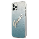 Guess GUHCP12LPCUGLSBL iPhone 12 Pro Max 6.7" blue/blue hardcase Glitter Gradient Script