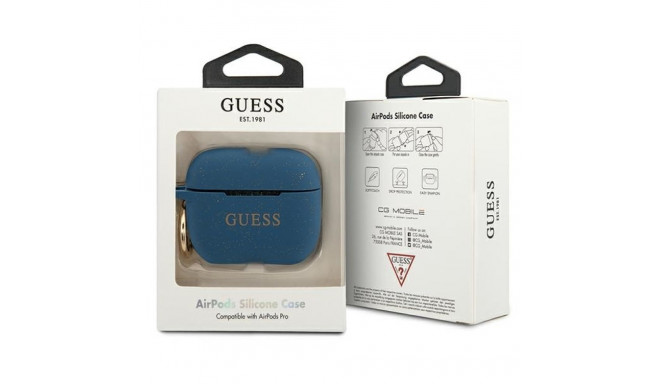 Guess GUACAPSILGLBL AirPods Pro cover blue/blue Silicone Glitter