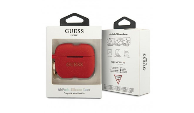 Guess GUACAPSILGLRE AirPods Pro cover red/red Silicone Glitter