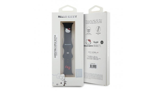 Hello Kitty HKAWMSCHBLK Apple Watch 38/40/41mm must silikoonrihm kitty pea