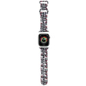 Hello Kitty HKAWMSDIESK Apple Watch Strap 38/40/41mm black/black strap Silicone Heads & Stripes