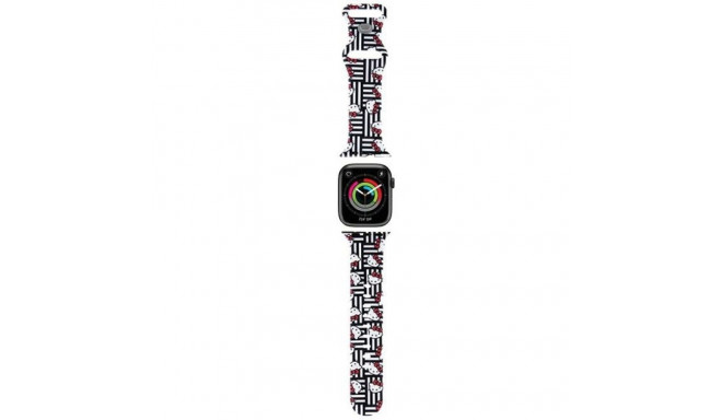 Hello Kitty Strap HKAWMSDIESK Apple Watch 38/40/41mm must silikoonist rihm pead ja triibud