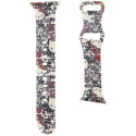 Hello Kitty HKAWMSDGPTE Apple Watch Strap 38/40/41mm beige/beige strap Silicone Tags Graffiti