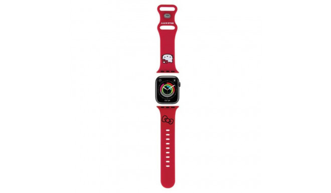 Hello Kitty HKAWMSCHBLR Apple Watch 38/40/41mm punane silikoonrihm kitty pea
