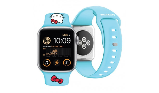 Hello Kitty HKAWMSCHBLB Apple Watch 38/40/41mm sinine silikoonrihm kitty pea