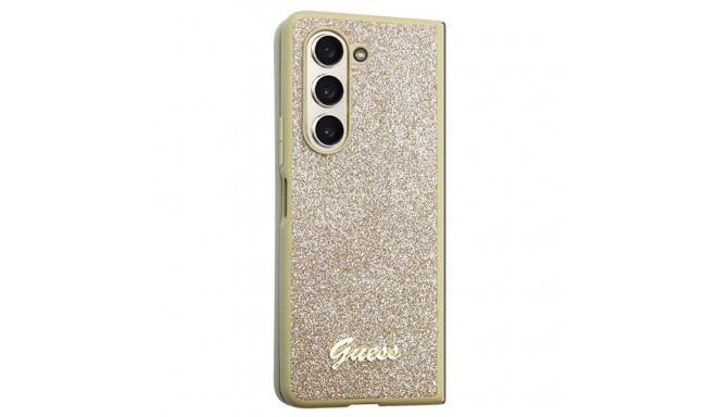 Guess GUHCZFD5HGGSHD F946 Z Fold5 gold hardcase Glitter Script