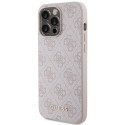 Guess GUHCP15XG4GFPI iPhone 15 Pro Max 6.7" pink/pink hard case 4G Metal Gold Logo