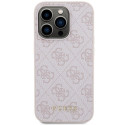 Guess GUHCP15LG4GFPI iPhone 15 Pro 6.1" pink/pink hard case 4G Metal Gold Logo