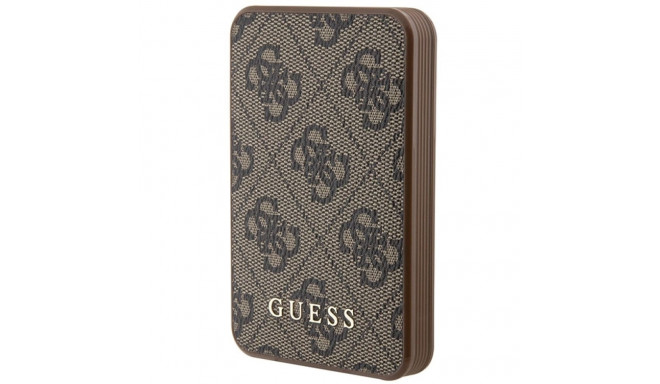 Guess akupank 15W GUPB5LP4GEGW 5000mAh pruun/pruun 4G nahk metallist logoga