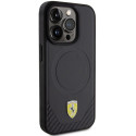 Ferrari FEHMP15LPTEK iPhone 15 Pro 6.1" black/black hardcase Carbon Metal Logo MagSafe