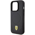 Ferrari FEHMP15LPTEK iPhone 15 Pro 6.1" black/black hardcase Carbon Metal Logo MagSafe