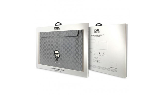 Karl Lagerfeld Sleeve KLCS14SAKHPKG 14" silver Saffiano Monogram Ikonik