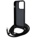 Karl Lagerfeld KLHCP15LSASKNPSK iPhone 15 Pro 6.1" hardcase black/black Crossbody Saffiano Monogram  Karl Lagerfeld KLHCP15LSASKNPSK iPhone 15 Pro 6.1" hardcase black/black Crossbody Saffiano Monogram