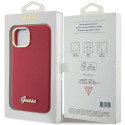 Guess GUHCP15SSMBSLM iPhone 15 / 14 / 13 6.1" magenta hardcase Silicone Script Metal Logo & Frame