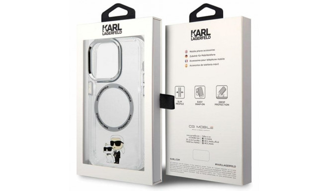 Karl Lagerfeld KLHMP13LHNKCIT iPhone 13Pro 6.1" läbipaistev kõvakorpus Iconic Karl&Choupette Magsafe