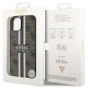 Guess GUHMP14SP4RPSW iPhone 14 / 15 / 13 6.1" brown/brown hardcase 4G Printed Stripes MagSafe