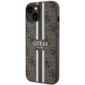 Guess GUHMP14SP4RPSW iPhone 14 / 15 / 13 6.1" brown/brown hardcase 4G Printed Stripes MagSafe