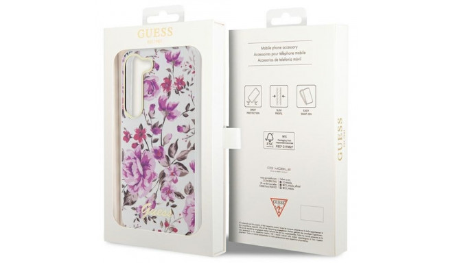 Guess GUHCS23SHCFWST S23 S911 valge kõvakorpus Flower Collection