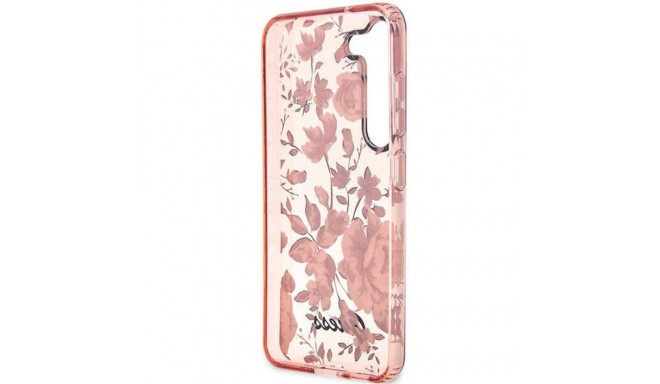 Guess GUHCS23MHCFWSP S23+ S916 roosa kõvakaaneline ümbris Flower Collection