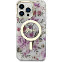 Guess GUHMP14XHCFWST iPhone 14 Pro Max 6.7" transparent hardcase Flower MagSafe Guess GUHMP14XHCFWST iPhone 14 Pro Max 6.7" transparent hardcase Flower MagSafe