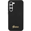 Guess GUHCS23SSLSMK S23 S911 black/black hardcase Silicone Vintage Gold Logo Guess GUHCS23SSLSMK S23 S911 black/black hardcase Silicone Vintage Gold Logo