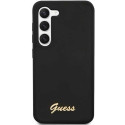 Guess GUHCS23MSLSMK S23+ S916 black/black hardcase Silicone Vintage Gold Logo Guess GUHCS23MSLSMK S23+ S916 black/black hardcase Silicone Vintage Gold Logo