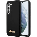Guess GUHCS23SSLSMK S23 S911 black/black hardcase Silicone Vintage Gold Logo Guess GUHCS23SSLSMK S23 S911 black/black hardcase Silicone Vintage Gold Logo