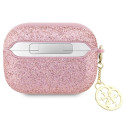 Guess GUAP2GLGSHP AirPods Pro 2 (2022/2023) cover pink/pink Glitter Flake 4G Charm