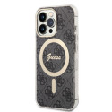 Guess GUBPP13LH4EACSK Case+ Charger Set iPhone 13 Pro black/black hard case 4G Print MagSafe
