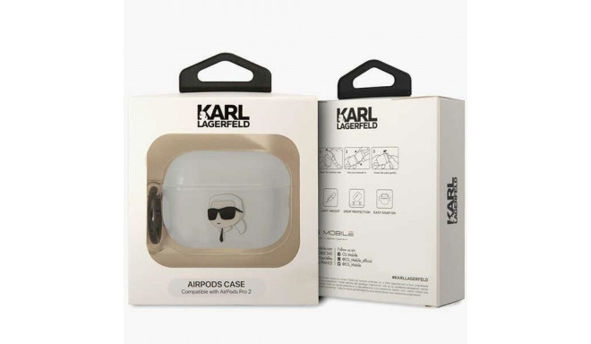 Karl Lagerfeld KLAP2HNIKTCT Airpods Pro 2 (2022/2023) kate läbipaistev Ikonik Karl Lagerfeld