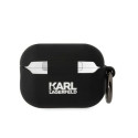 Karl Lagerfeld KLAP2RUNCHK AirPods Pro 2 (2022/2023) cover black/black Silicone Choupette Head 3D