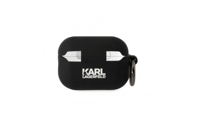 Karl Lagerfeld KLAP2RUNIKK AirPods Pro 2 (2022/2023) ümbris must silikoon Karl pea 3D