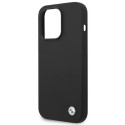 BMW BMHCP14LSILBK iPhone 14 Pro 6.1" Case Black Silicone Metal Logo