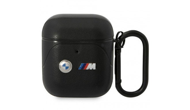 BMW BMA222PVTK AirPods 1/2 Cover black Leather Curved Line