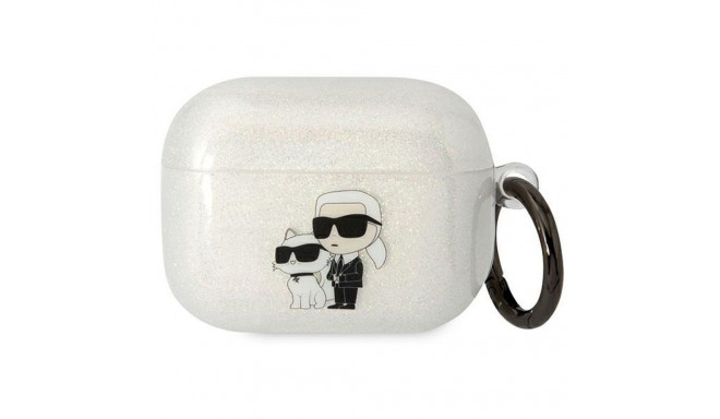 Karl Lagerfeld KLAPHNKCTGT Airpods Pro cover transparent Glitter Karl&Choupette