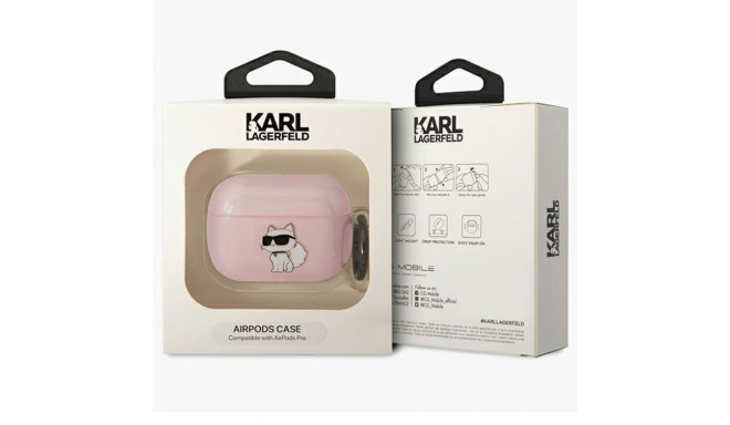 Karl Lagerfeld KLAPHNCHTCP Airpods Pro cover pink/pink Ikonik Choupette