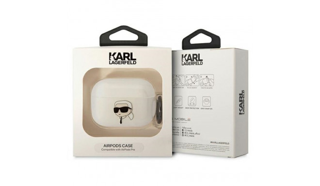 Karl Lagerfeld KLAPHNIKTCT AirPods Pro ümbris läbipaistev Karli pea
