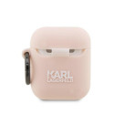 Karl Lagerfeld KLA2RUNCHP AirPods 1/2 cover pink/pink Silicone Choupette Head 3D